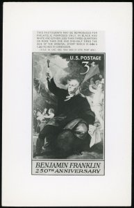 USA #1073 Benjamin Franklin Issue A520 Photo Essay BW 3x4¾ Publicity Card