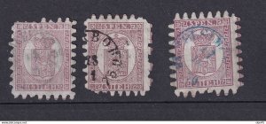 Finland 1866 Laid paper 5P Type I/II/III CV $760 Used 15942