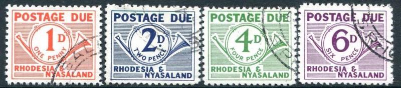 RHODESIA & NYASALAND-1961 Postage Dues Set Sg D1-4  FINE USED V24218