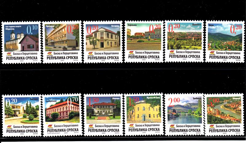 Bosnia and Herzegovina Serb Admin MNH Scott #298-#309 Set of 12 different Cit...