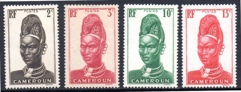 CAMEROUN 225-226, 229-230 MH SCV $1.05 BIN $.65 CULTURAL, WOMEN