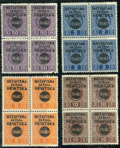 CROATIA #26-29 Postage Collection Yugoslavia Stamp Overprint 1941 Europe WWII