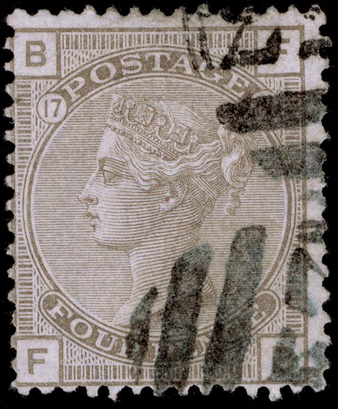 SG154, 4d grey-brown PLATE 17, FINE USED. Cat £325. FB. E53 PORT-AU-PRINCE