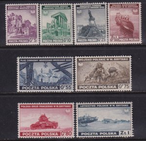 Poland 1941 Sc 3K1-8 Exile Government in Great Britain Stamp MNH