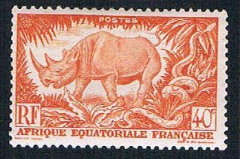 French Equatorial Africa 168 MLH Black Rhino (BP7818)