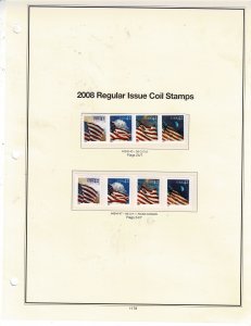 Flags of Our Nation 42c US Postage Coil Strips of 4, 20 stamps total #4283-4392