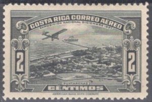 ZAYIX Costa Rica C31 MH 2c black Air Post Puntarenas Planes Landmark 102722S02 
