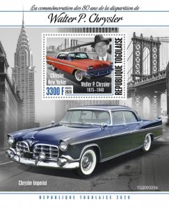 TOGO - 2020 - Walter P. Chrysler - Perf Souv Sheet - Mint Never Hinged