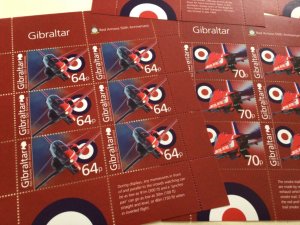 Gibraltar mint never hinged 2014 Red Arrows 5 stamps sheet set A14439Y