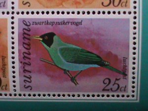 SURINAM-1977- AMPLHILEX'77 STAMP SHOW-LOVELY SONG BIRDS -MNH S/S VERY FINE