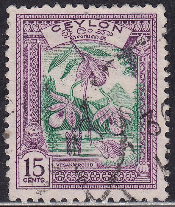 Ceylon 309  Vesak Orchid 1950