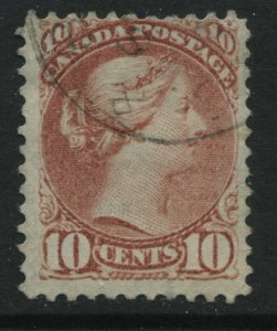 Canada 1897 10 cents pink Small Queen lightly used