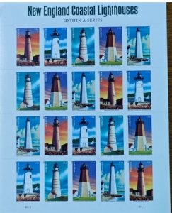 New England Coastal Lighthouses Forever stamps 5 sheets total 100pcs