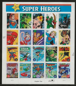 #4084 MNH Sheet DC Comics Super Hero's Sheet Pl# V1111 POS #1