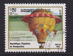 Cambodia   #413 cancelled  1983 hot air balloons  30c