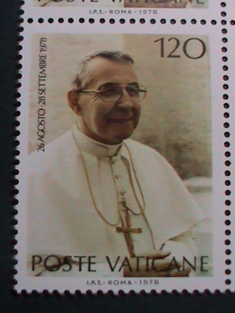 ​VATICAN CITY-1978 SC# 641-4 POPE JOHN PAUL I  MNH BLOCK OF 4 STAMPS-VERY FINE