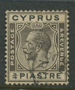 Cyprus - Scott 93 - KGV Definitive Issue -1924 - Used - Single 3/4pi Stamp