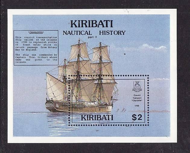 Kiribati-Sc#561-Unused NH sheet-Sailing Ships-1990-