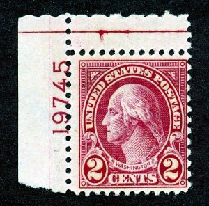 US #634a PLATE #19745 1928 2c TYPE II ROTARY ISSUE MINT NH