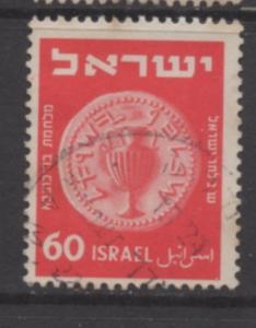 Israel  Scott #  60  used  simgle