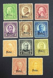 MOMEN: US STAMPS #669-679 NEBR SET MINT OG NH LOT #75006*