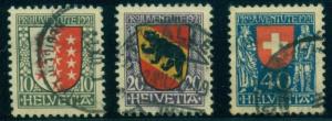 SWITZERLAND #B18-20 Complete set, semi postals, used, VF, Scott $96.75