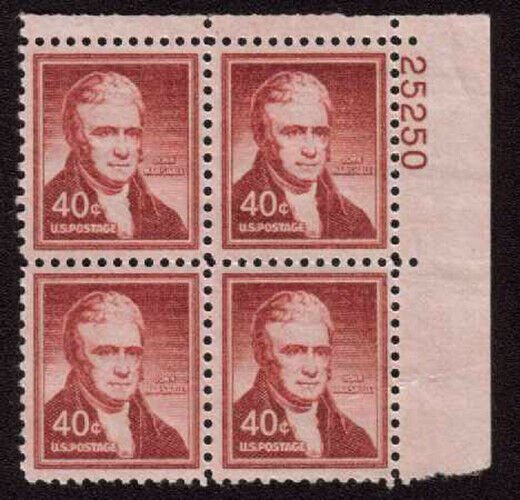 MALACK 1050 F-VF OG NH, Plate Block of 4, Nice!  (st..MORE.. n2090