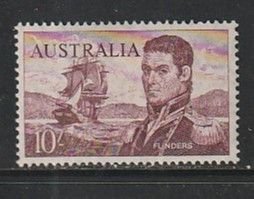 1964 Australia - Sc 377 - MH VF - 1 single - Matthew Flinders and Investigator