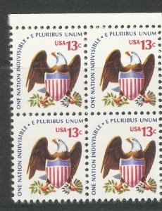 US 1975,US Eagle Seal Block of 4,Scott 1596,XF MNH**OG 