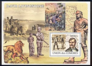 Comoro Islands - 2009 s/s of 1 David Livingstone #1060 cv $ 16.50 Lot # 68