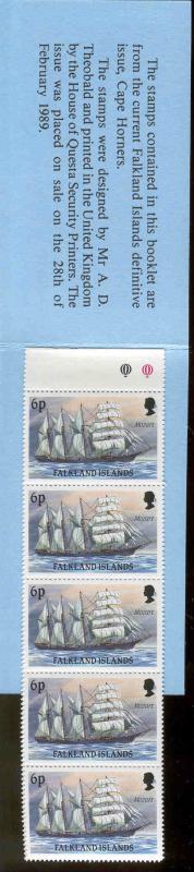 FALKLAND ISLANDS 490, 496 MNH SHIPS BOOKLET PANE