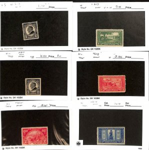 United States Postage Stamp, #610, 611, 615, 617-619 Mint Hinged, 1923-25 (C70)