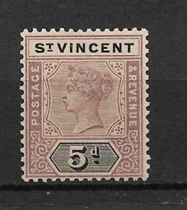 1898 St Vincent Sc67 5d Queen Victoria MH