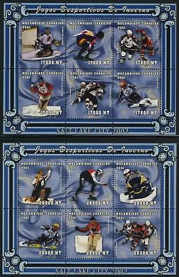 Mozambique 1438-40 MNH Winter Olympics, Skiing, Hockey, Bobsled, Skating