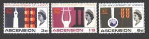 Ascension. 1967. 112-14. 20 years of UNESCO. MNH.