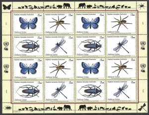 UN Geneva #496-499 1fr Endangered Species (2009). Full mini-sheet. MNH