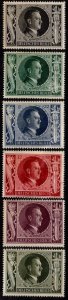 1943 Third Reich Germany Scott #- B231-B236 Hitler's 54th Birthday Unused