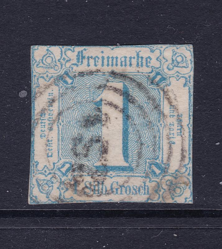 Thurn & Taxis (Germany) a used imperf 1s  (SG 14)
