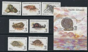 Malagasy 1122-29 MNH 1993 Mollusks (ak2273)