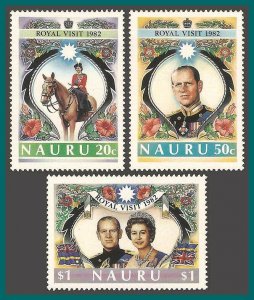 Nauru 1982 Royal Visit, MNH  #257-259,SG272-SG274