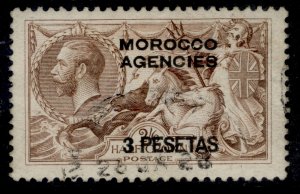 MOROCCO AGENCIES (SPA) GV SG142, 3p on 2s 6d choc-brown, FINE USED. Cat £100.