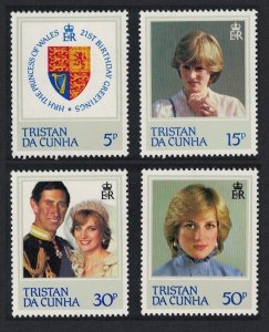 Tristan da Cunha Diana Princess of Wales 21st Birthday 4v 1982 MH SG#327-330