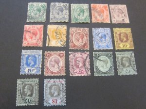 Malaya 1912 Sc 149-61,164-65,164a,164b FU