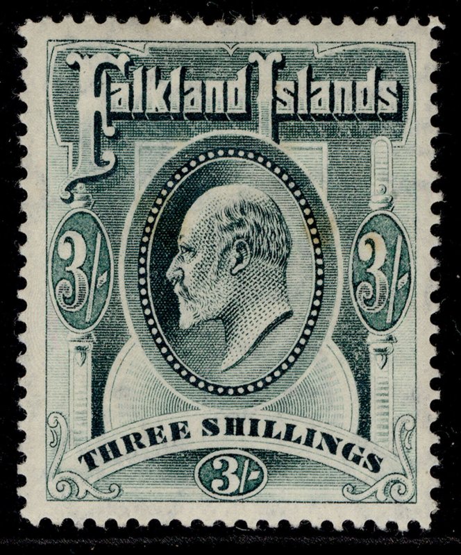 FALKLAND ISLANDS EDVII SG49, 3s green, M MINT. Cat £180. 