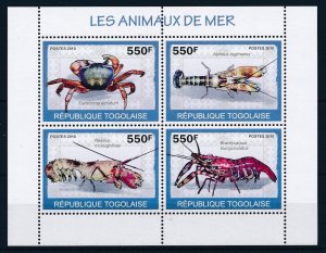 [27116] Togo 2010 Marine life crab shrimp Miniature Sheet MNH