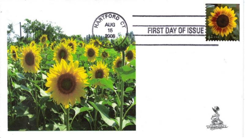 Sunflower First Day Cover, from Toad Hall Covers!