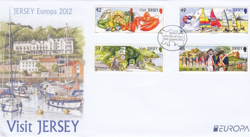 Jersey 2012, 'Visit Jersey' , set of 4. ,on FDC