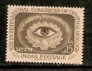 India 1962 19th Int'l Congress of Ophthalmology Eyes Louts Sc 368 MNH