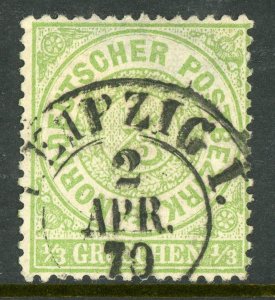 Germany States 1869 North German Confederation 7 Kr Green Scott #14 VFU G487