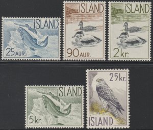 EDSROOM-17091 Iceland 319-323 MNH 1959-60 Complete Fish & Birds CV$66.30